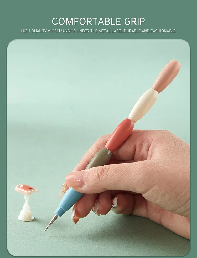 1/5 Stück ineinandergreifbare Nail-Art-Dotting-Stifte mit mehrfarbigem Griff, Liner zum Zeichnen von Blumen, Strass-Pickings, DIY-Maniküre-Werkzeuge – Detail 8