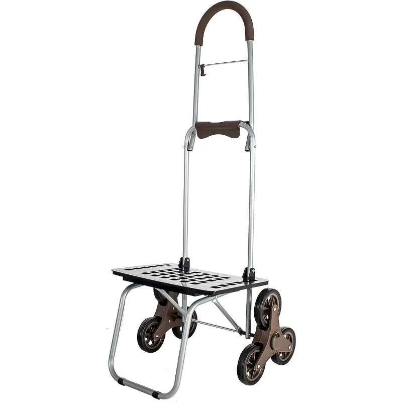 Stair Climber Bigger Trolley Dolly MM, Handtruck Hardware Garden Utility Cart, Brown