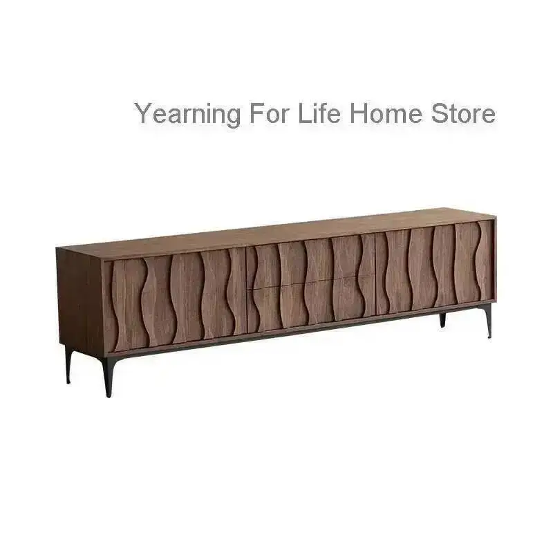 Storage 240Cm Simple Tv Stand Universal Organizer Wood Black Modern Tv Table Nordic Luxury Designer Fernsehtisch Furniture