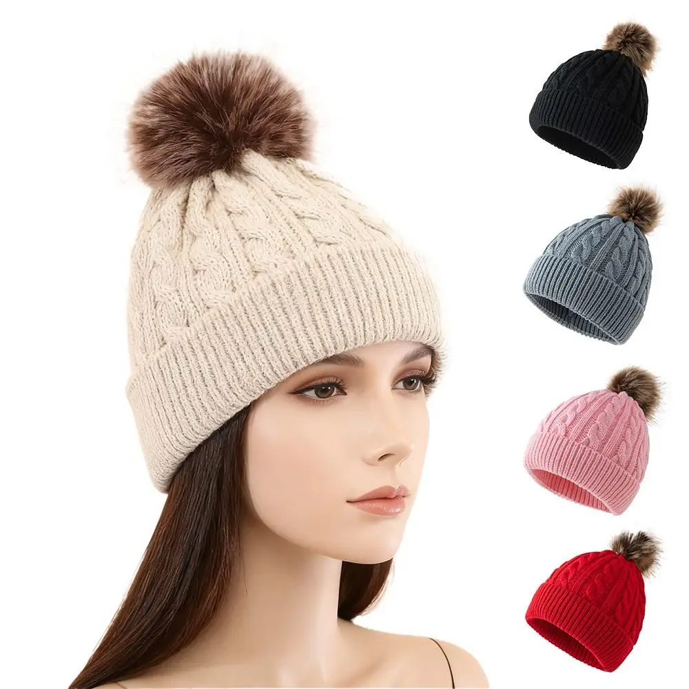 

Fashion Thickened Knit Hat Keep Warm Ear Protection Knitted Beanies Winter Autumn Hats for Woman/Men