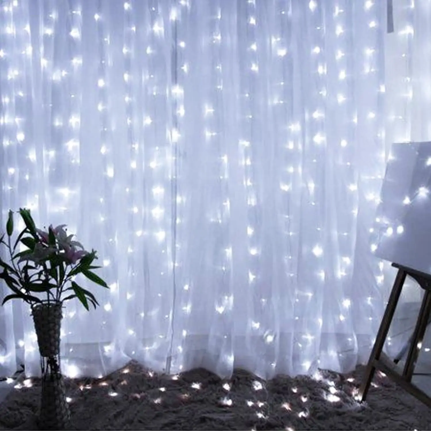 

Fairy Curtain Lights USB Remote Control Waterproof LED String Lights for Bedroom Indoor Outdoor Wedding Christmas Party Decor