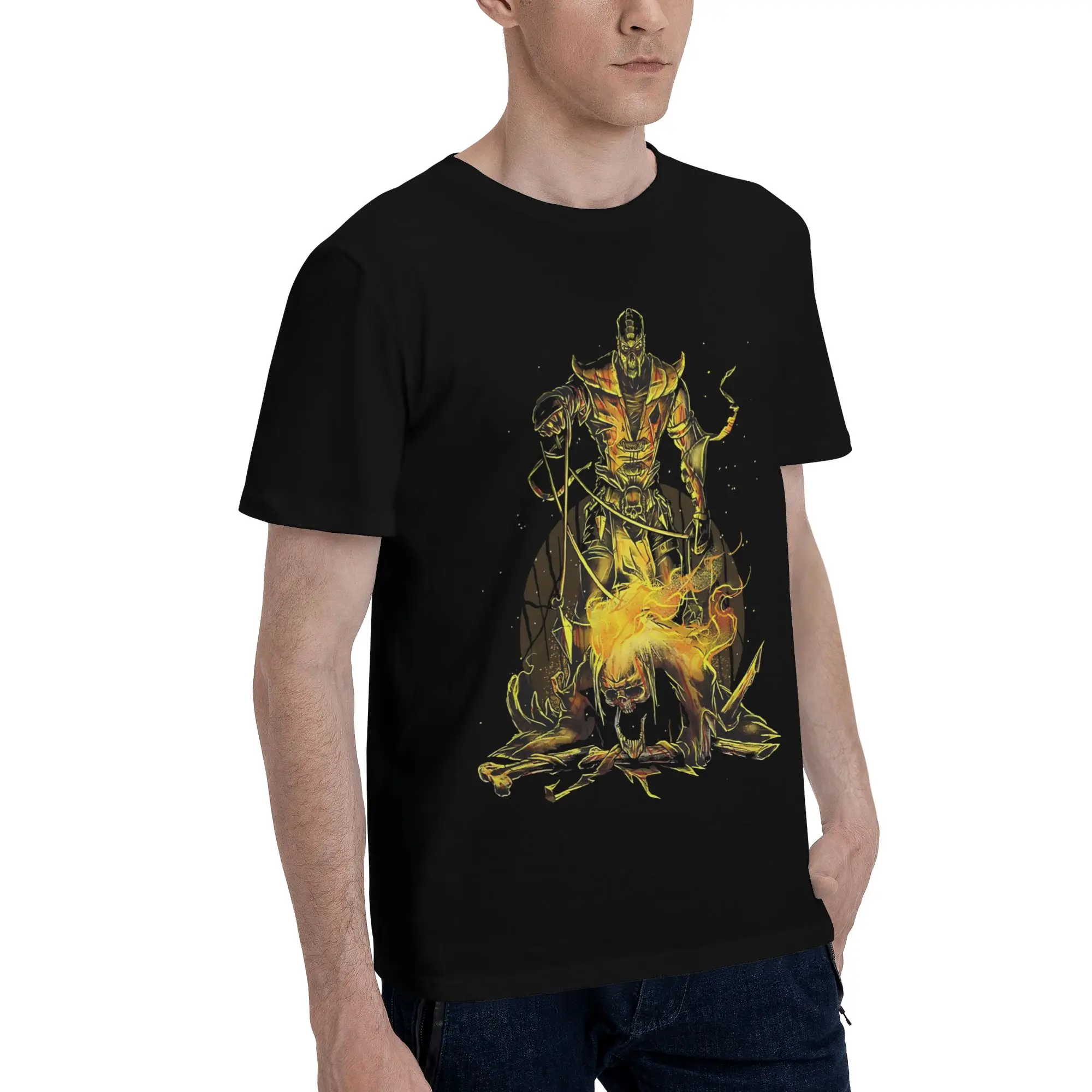 Cursed  Funny Graphic 100% Cotton T-Shirt Mortal Kombat Tees Tops For Men