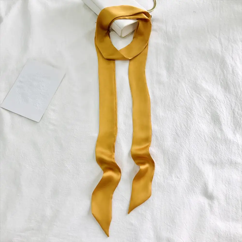 

Lightweight Silk Scarf Silk Scarf Narrow Headband Soft Touch Satin Hair Accessory Women’s Fashion Scarf Smooth Solid Color