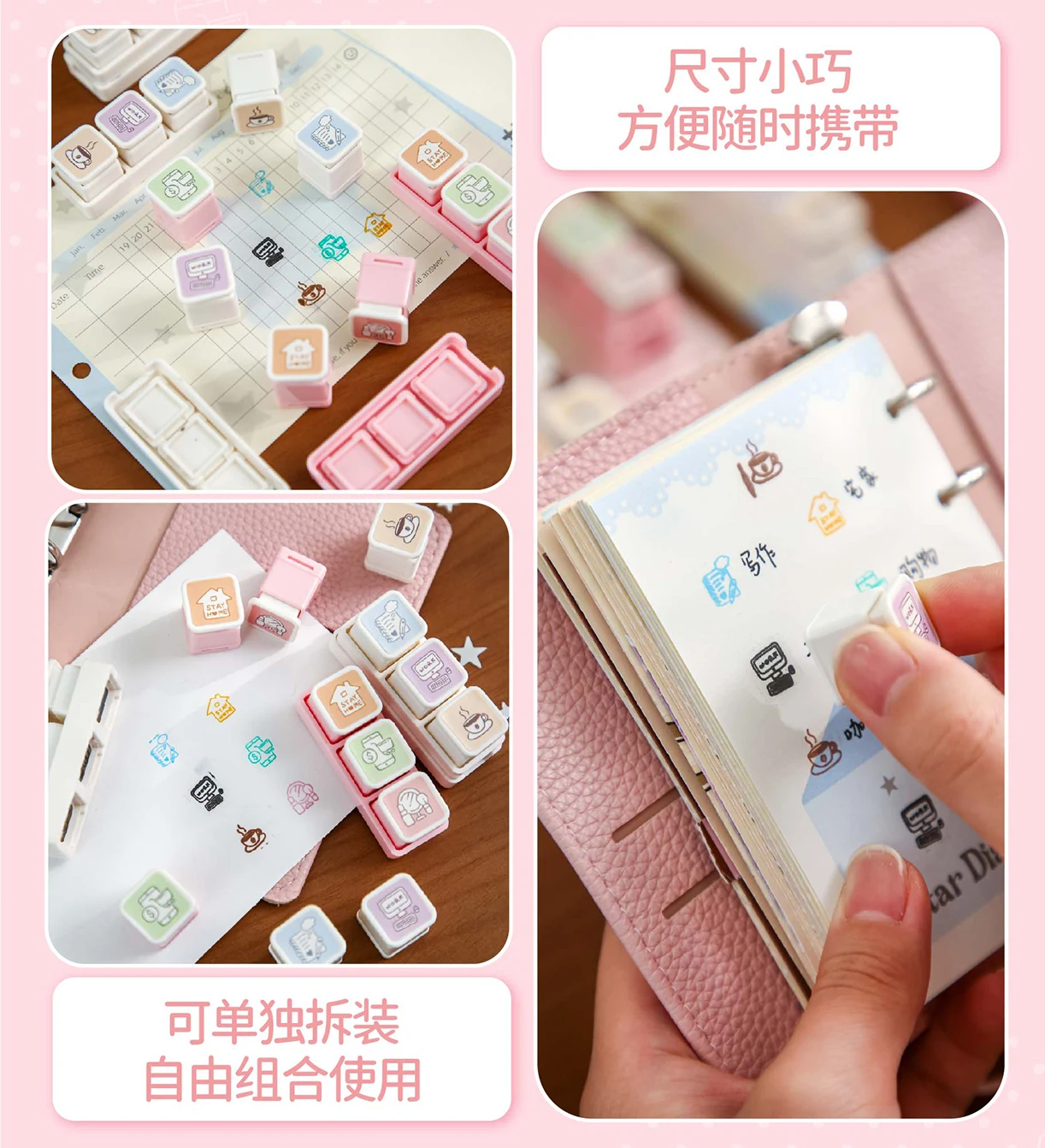 3-teiliges Set Kawaii Freizeit-Thema Niedliche Robben-Skizzen-Dekoration Handgemachte Scrapbooking-Ästhetik Journal-Zubehör – Detail 4