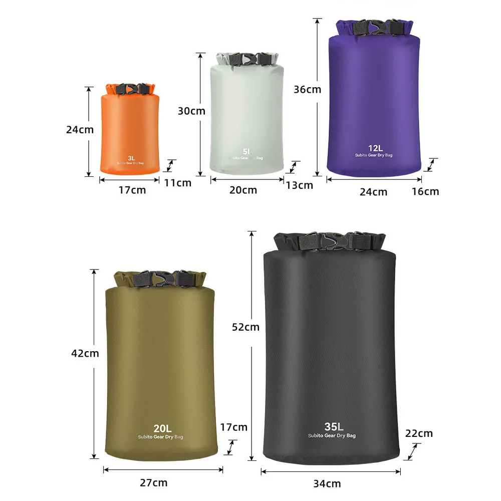 5pcs Ultralight Dry Sack Swimming Waterproof Dry Bag Outdoors Stuff Sacks for Camping Hiking Kayaking Beach Waterproof Bag image 3