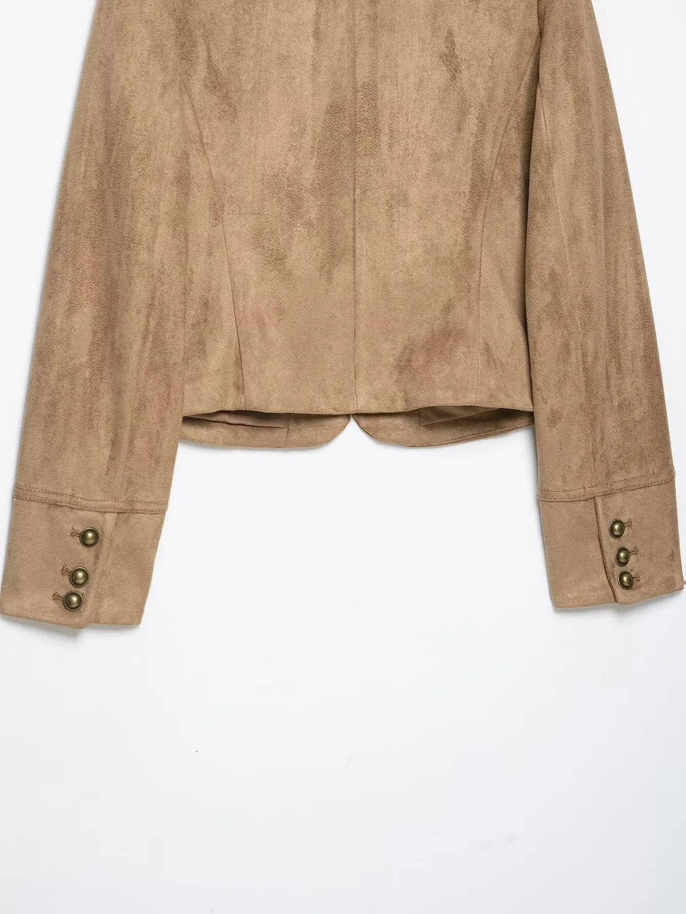 KONDALA Damen Vintage Schicke Jacke mit Knopfbesatz, Herbst Retro Elegante Slim-Fit Jacke mit Reißverschluss, Neue 2026 Herbst Trendige Street Casual Jacke – Detail 10