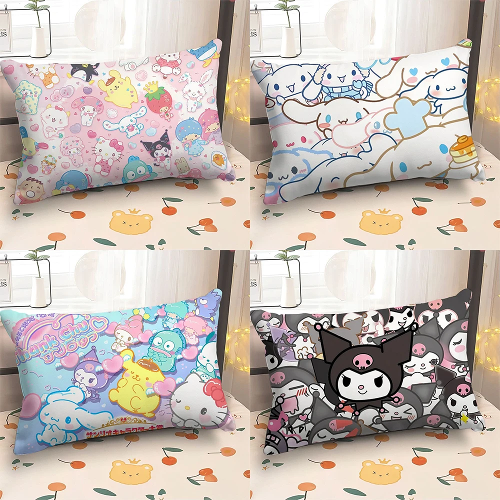 Cute cartoon Sanrio pillowcase Kawaii Kulomi big-eared dog printed sofa cushion cover soft and comfortable room home decoration