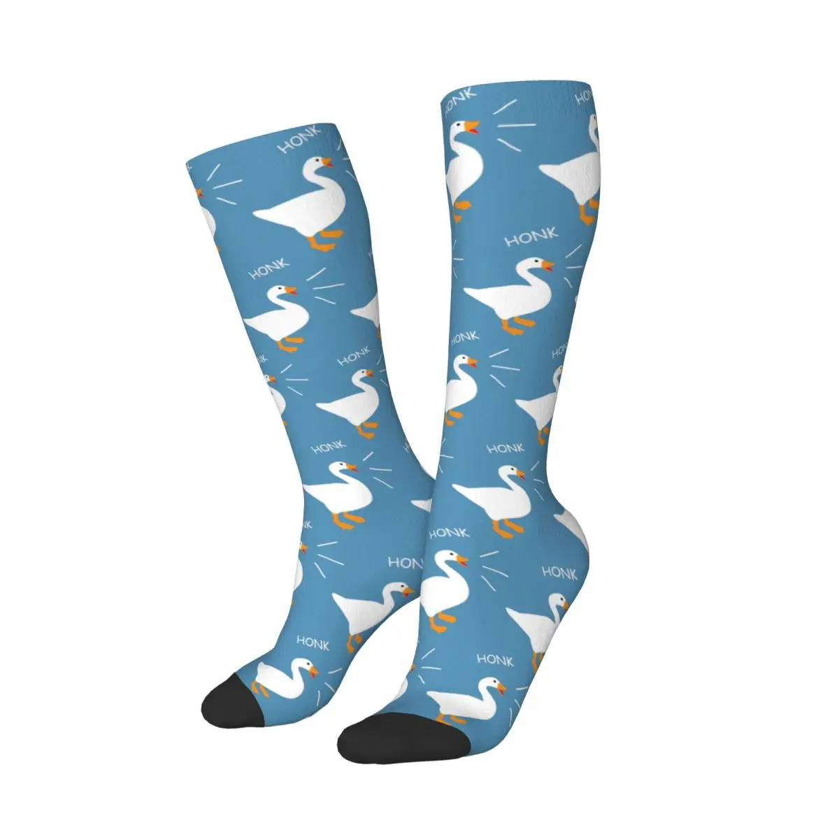 Honk Goose Game Wording Socks Harajuku High Quality Stockings All Season Long Socks Accessories for Unisex Christmas Gifts