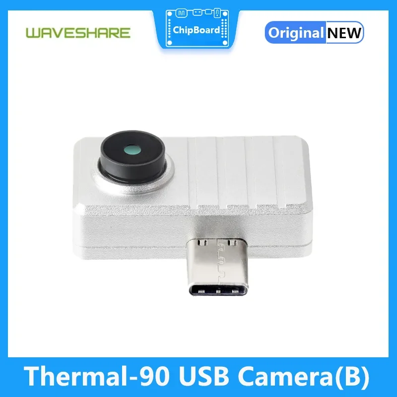 Waveshare Smartphone IR Thermal Imaging Camera (B) Type-C Port Plug And Play Options for 45° / 90° FOV, Aluminum Alloy Case