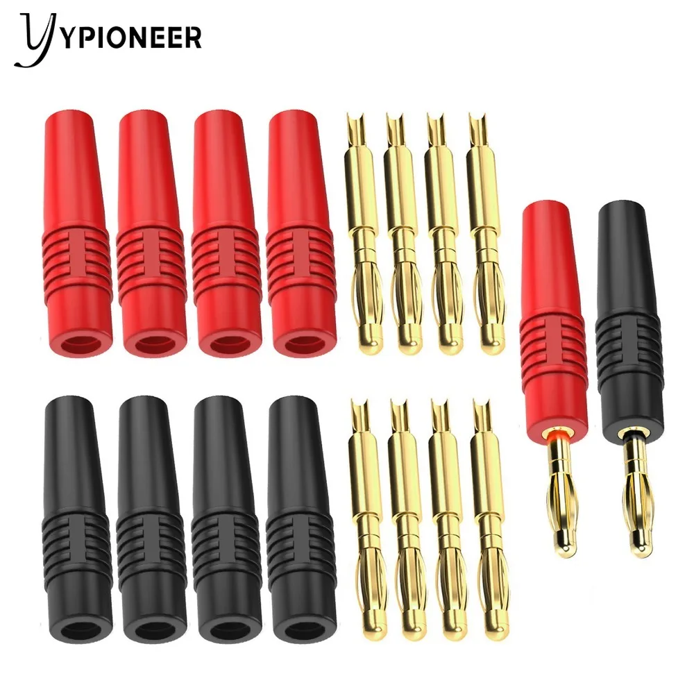 Ypioneer 10PCS 25A High Current 4mm Banana Plug Multimeter Connectors Gold-plated Copper Pin for Speaker Wire/Electrical DIY