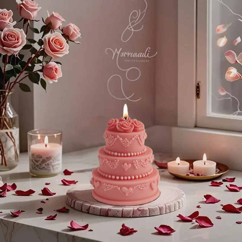 

2pcs Rose Cake Silicone Mold for Scented Candles, Aroma Diffuser Stones, Soap Making, DIY Home Decor