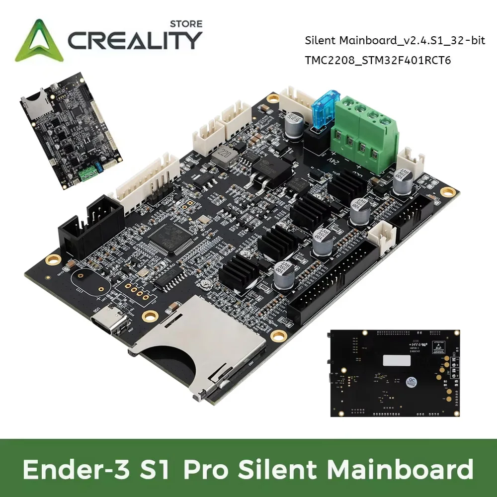 

Creality Ender-3 S1 Pro Silent Mainboard Kit 32 Bit V2.4.S1 High Performance TMC2208 STM32F401RCT6 Original 3D Printer Parts