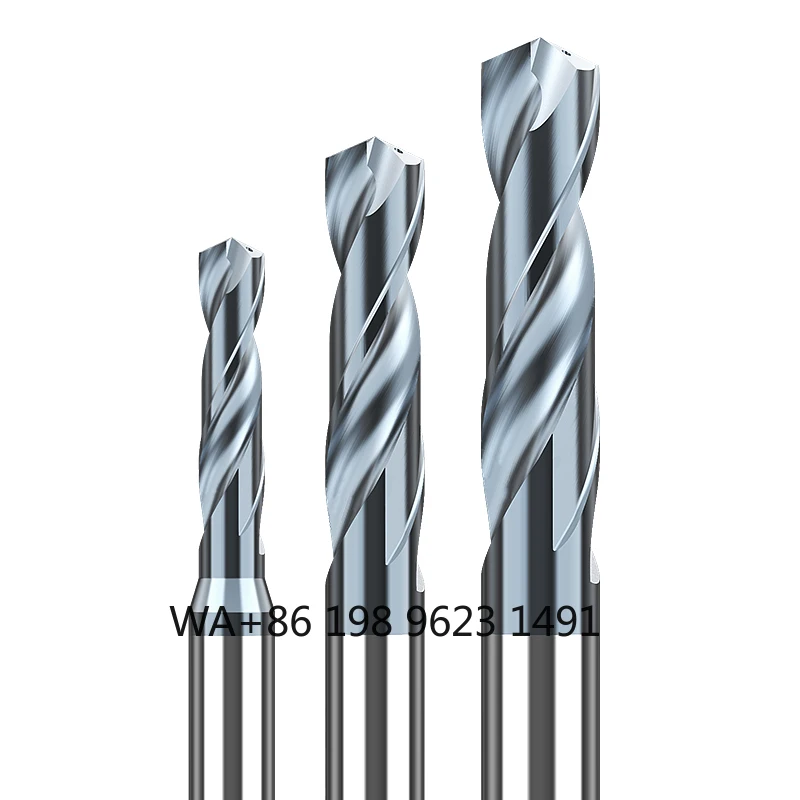 

Precision Solid Carbide Drill with Internal Cooling Hole, HRC60 Coated Bit for Stainless Steel Daily Metal Drilling Work