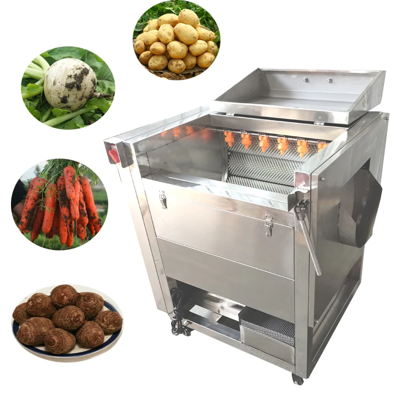 Potato Peeler Commercial Stainless Steel 220V Automatic Potato Peeling Machine Cleaning Machine Potato Cleaner 750w