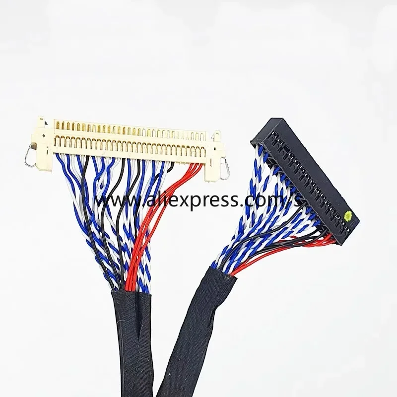 FIX-30PIN LCD LVDS Double 8 Double 8 Display Panel Cable with Card Buckle with Ground Wire 30/40/50/60/80/150cm