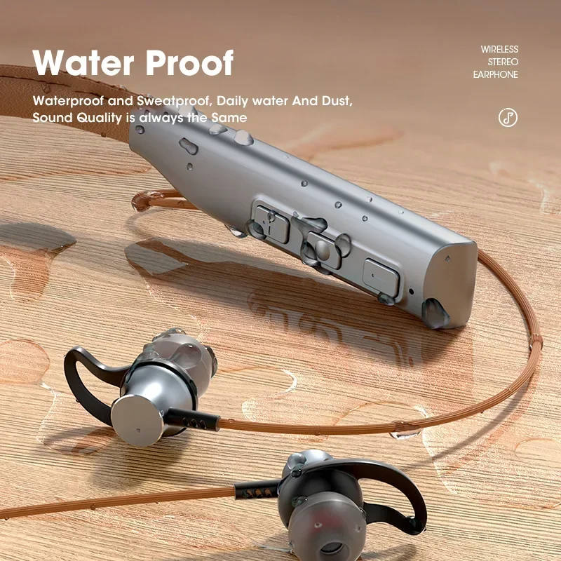 Bluetooth 5.0 Neckband In Ear Headphones IPX5 Sports Wireless Earphones Hifi Stereo Bass Earbuds with SD/TF Card Mode