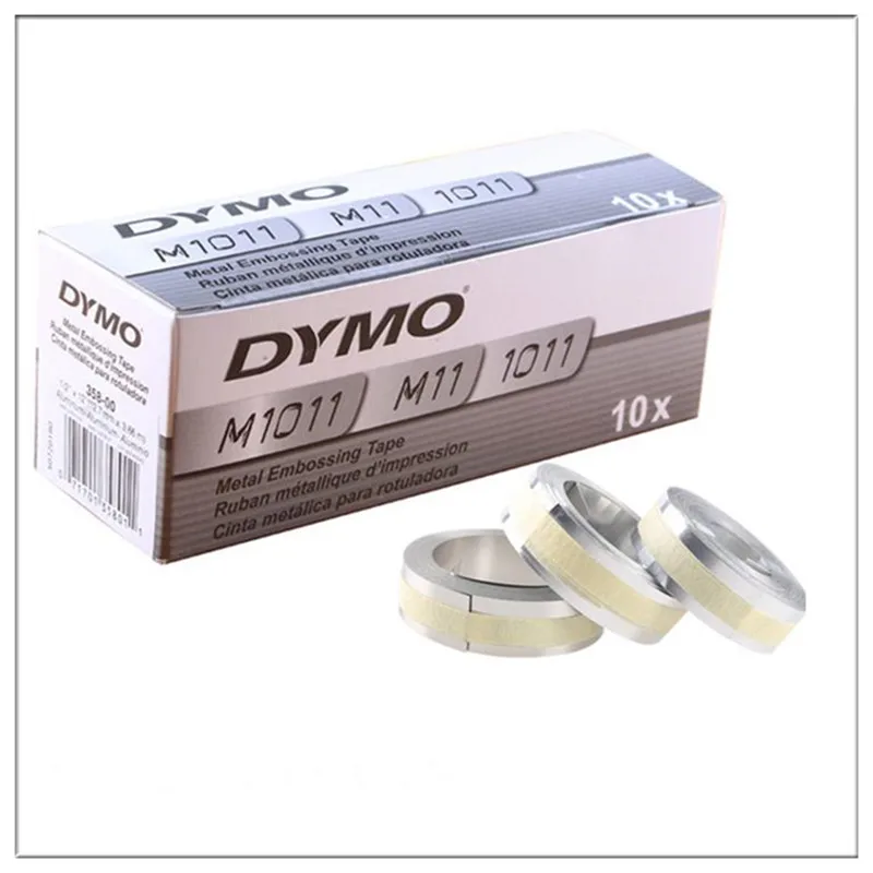 10PCS Aluminum Self-Adhesive Metal Label Tape 12mmx3.65m 35800 For Cast Embossed Lettering Embosser DYMO M1011