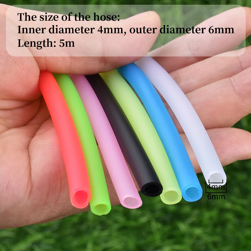 10m Aquarium Oxygen Pump Hose Air Bubble Stone Aquarium Fish Tank Pond Air Pump Tube 4*6mm Colorful Soft Silicone Flexible Pipe