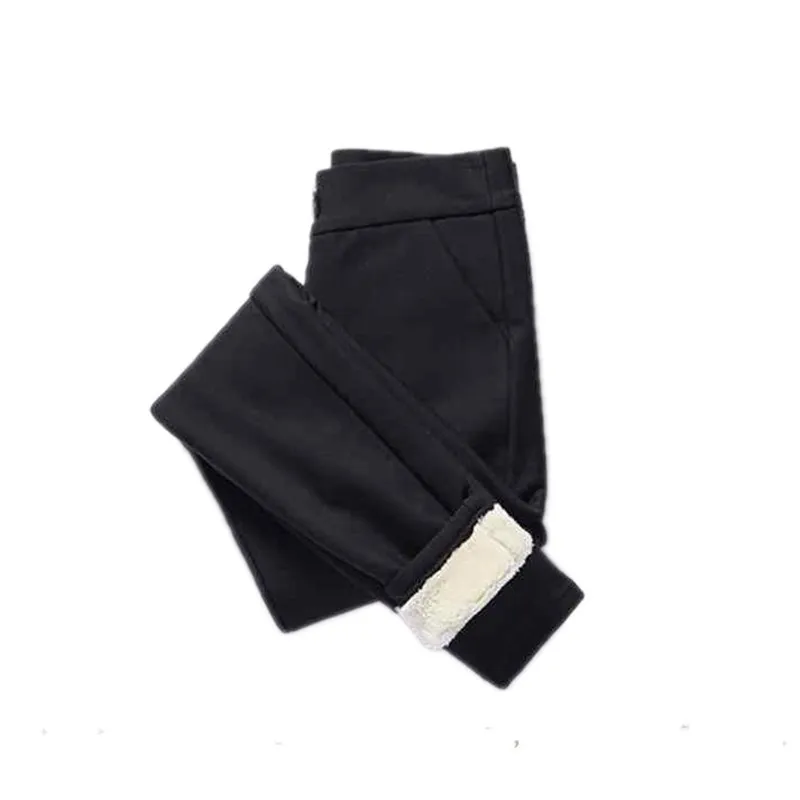 الدافئة Fce اصطف مستقيم الساق سراويل تقليدية للنساء كبار السن Thiened الخريف الشتاء أمي السراويل كبيرة الحجم Bla Boting Trou...