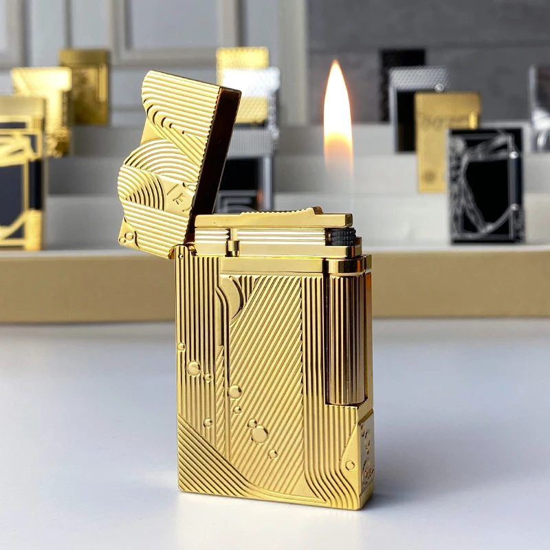 New commemorative edition single and double flame luxury lighter Ping Sound natural paint cigarette smoking butane lighter 18102