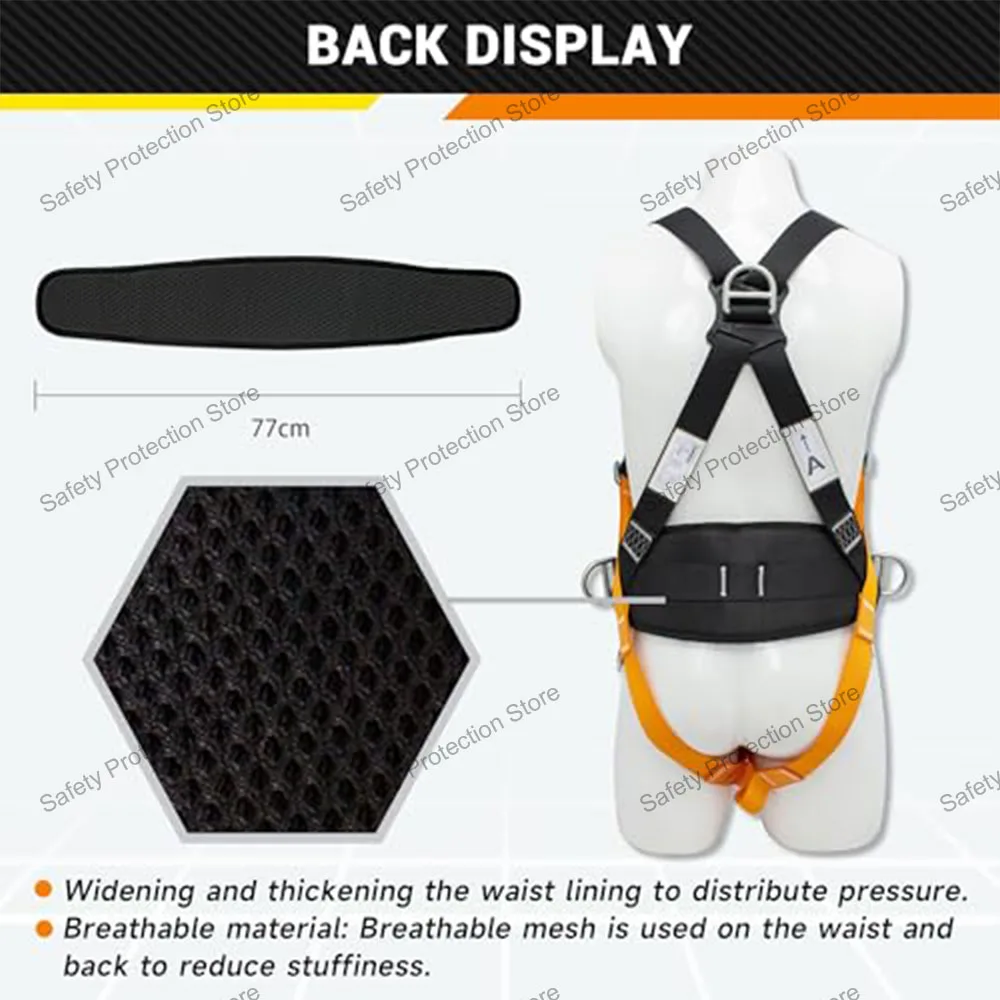 CE Full Body Safety Harness with Rope Set Ariel Work Five-point Construction Safety Belt Outdoor Anti-fall Protective Equipment