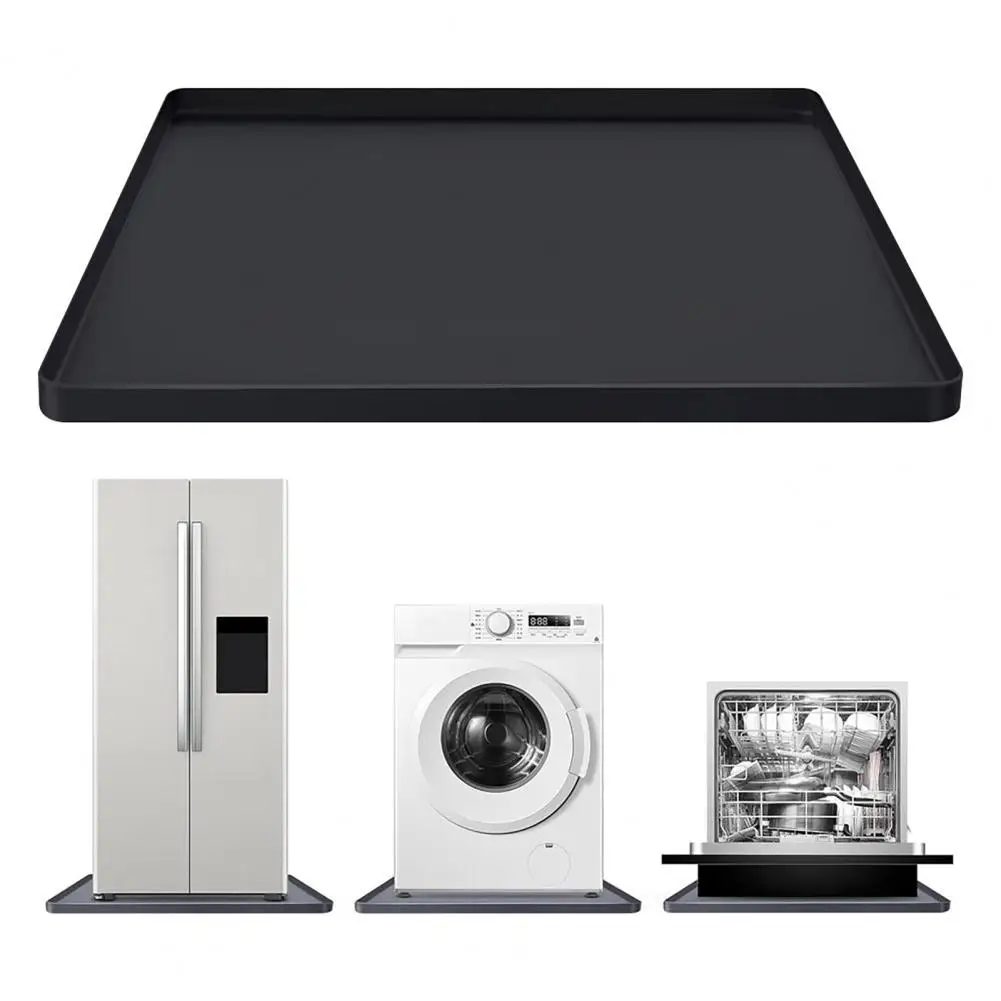 Vibration Reducing Washer Mat Silicone Washing Machine Mat with Raised Edges Non-slip Vibration Reduction Pad Waterproof Dryer