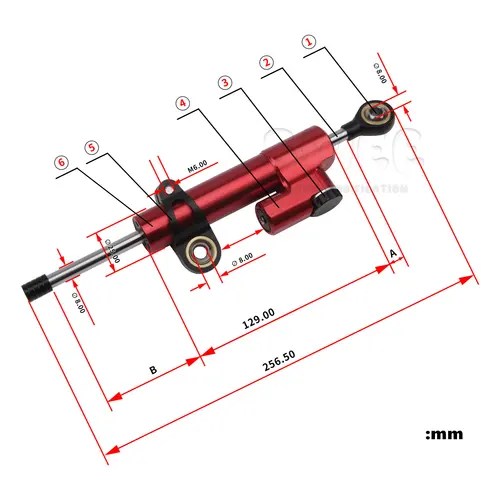Imagen 2 del producto Estabilizador de amortiguador de dirección ajustable Universal para motocicleta, 256mm, para MT10 MT07 MT09 MT03 CBR600RR CB1000R CB650F