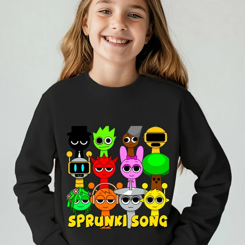 Imagen 2 del producto Sprunki juego ropa para niños Tops casuales lindo Incredibox sudaderas con capucha niños primavera ropa deportiva de dibujos animados niños niñas sudaderas de Anime