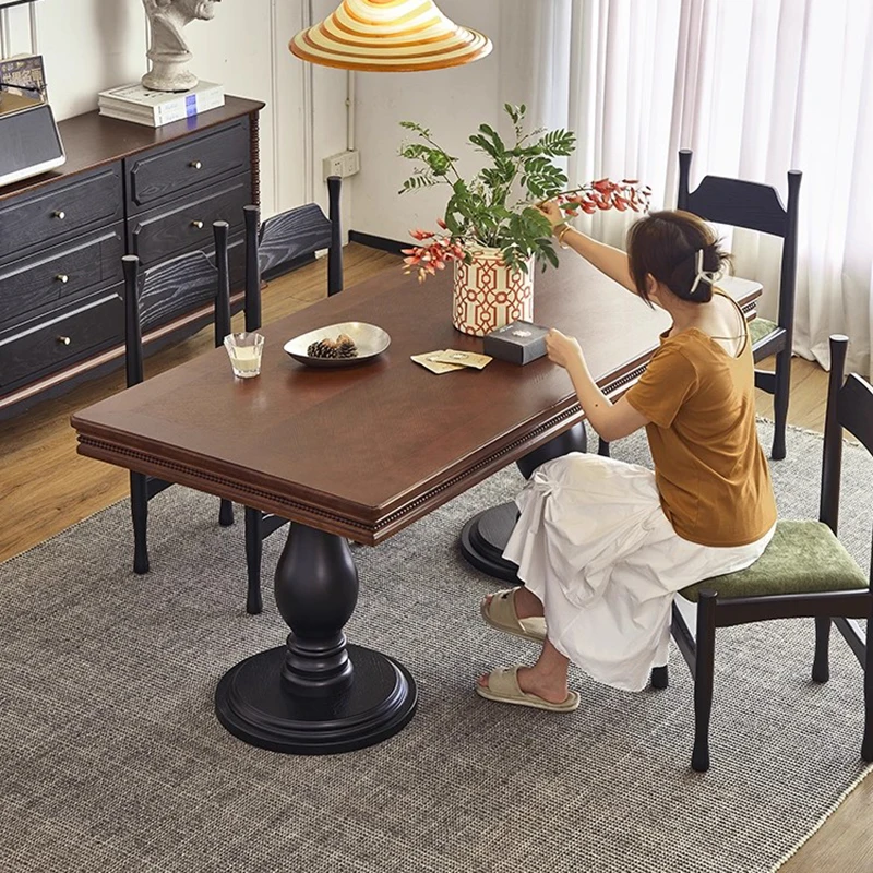 

Mid Century Wood Restaurant Nordic Office Designer Reception Garden Dining Table Luxury Chairs Console Muebles Kitchen Furniture