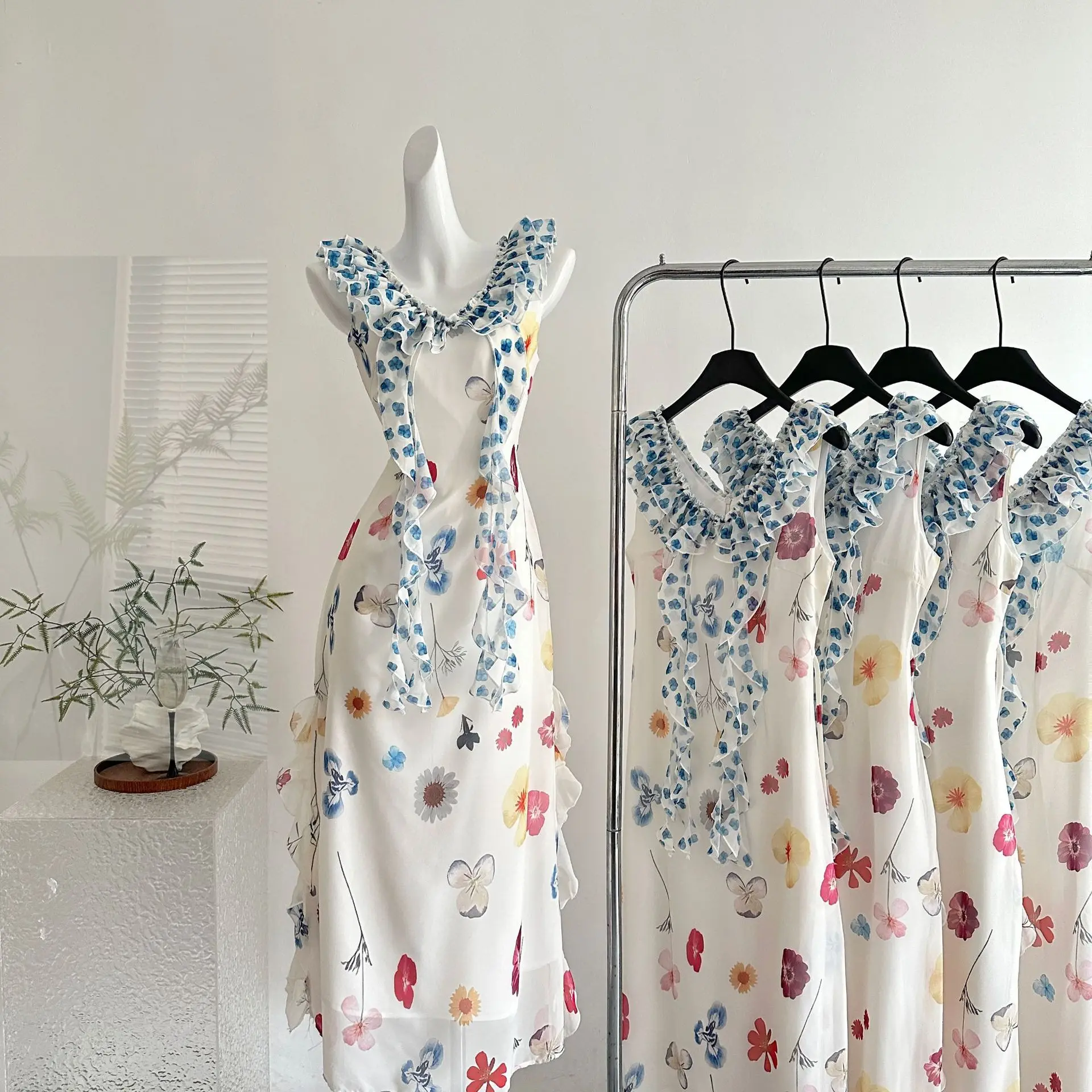 

Yikett Garden Printed Dress for Women, Gorgeous Summer Dopamine Mini Dress