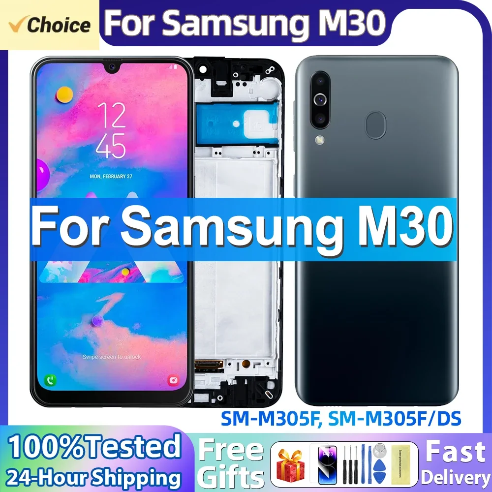 Жк-дисплей Samsung Galaxy M30 С Рамкой, Емкостный Дигитайзер Сенсорного Экрана Для Sm-m305f Sm-m305fn Sm-m305g Sm-m305m