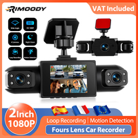 Rimoody 2inch 1080P Car Dash Cam wtih High-Definition Cameras Car HD Car Recorder with 480P Car Left +Right + Motion detection