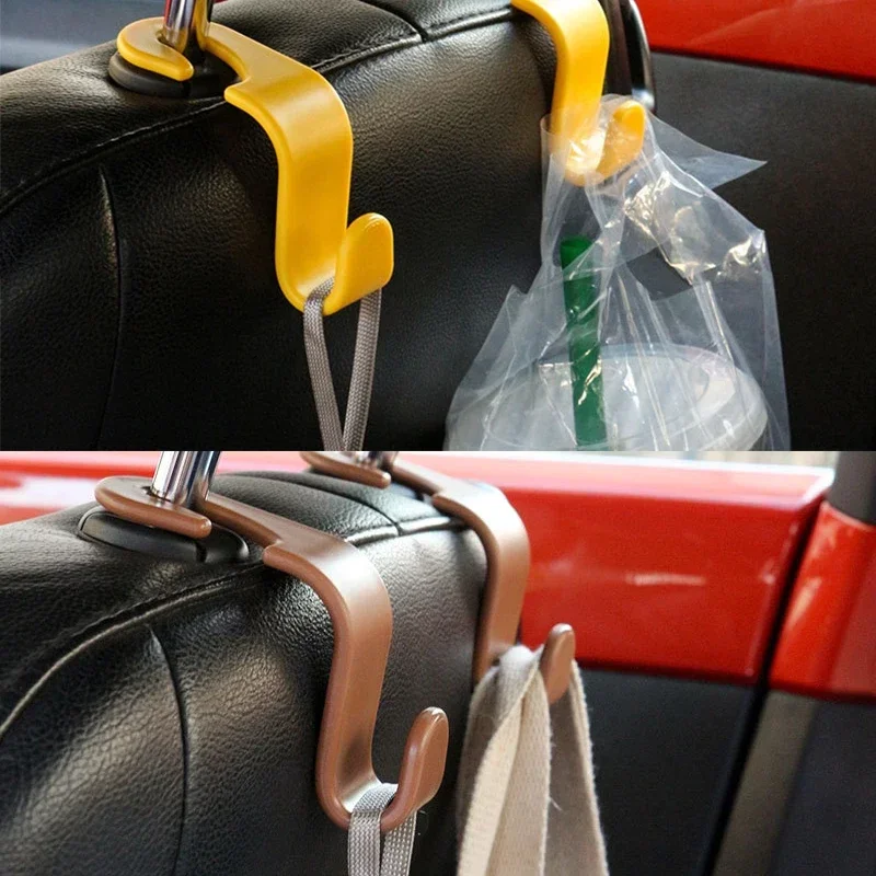 1/2pcs Universal Car Seat Hook Rear Interior Portable Hanging Bag Holder Storage Bag Wallet Cloth Decorative Ornaments Storage