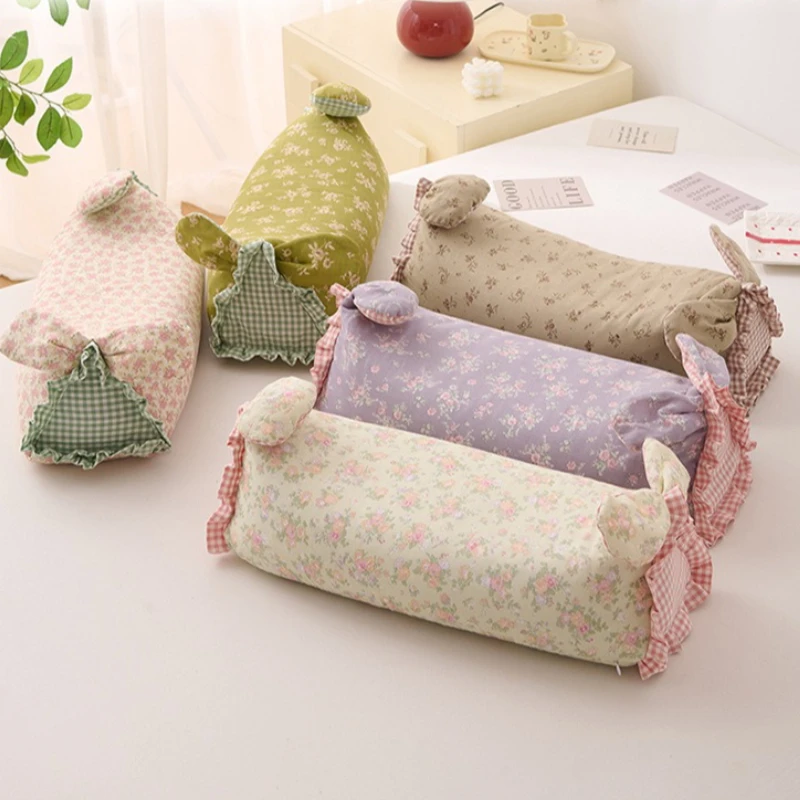 Pure Cotton Double-layered Yarn Rabbit-shaped Pillowcase Invisible Zipper for Living Room Bed Headrests Pillow Protector