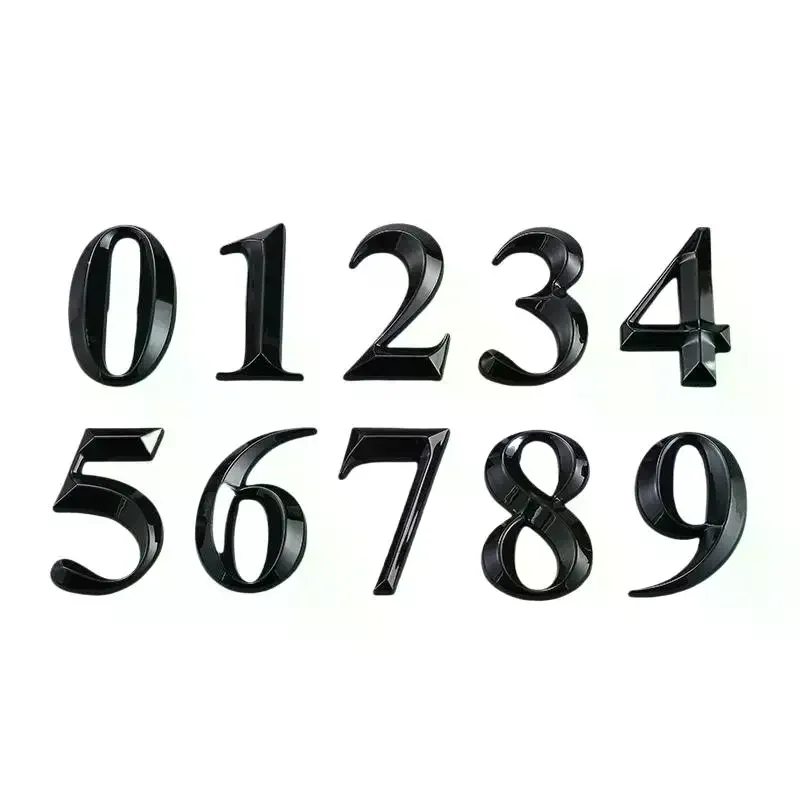 3D Self Adhesive Door Address Number Waterproof Plastic Digit Sign No Punch for Home Apartment Mailbox Outdoor Wall