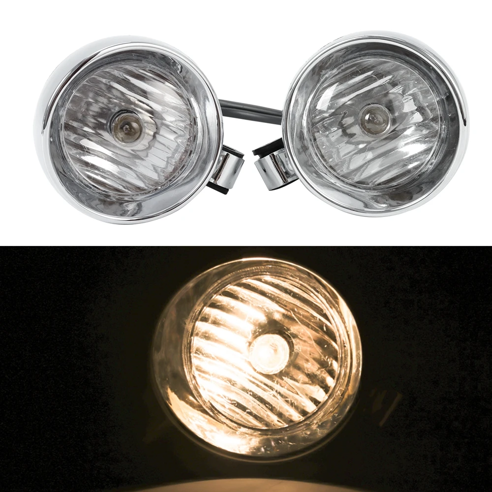 2Pcs Chrome Universal Motorcycle Front Headlight Fog Light Lamp Spotlight for Motorcycles Assemblie Lamp Fog Light Lamp