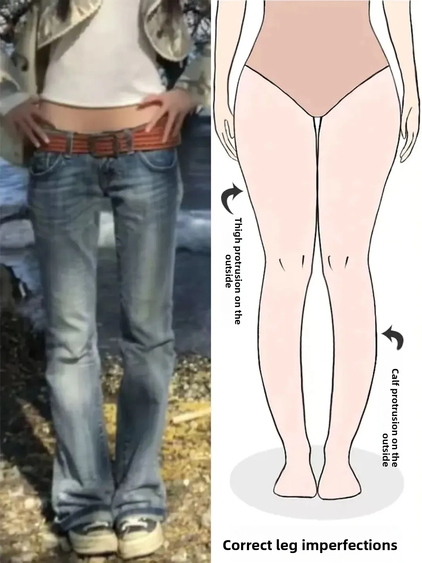 

Low Waist Slim Fit Straight Leg Jeans Women's Fashion Street Style High Waist Bell Bottoms Vintage American Retro Hot Girl