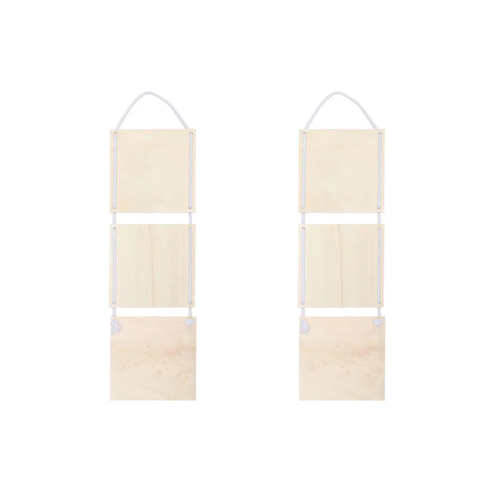 

2 Pcs Wooden Siding Wall Hanging Board Retro Decor Compression Display Bamboo Child Rustic