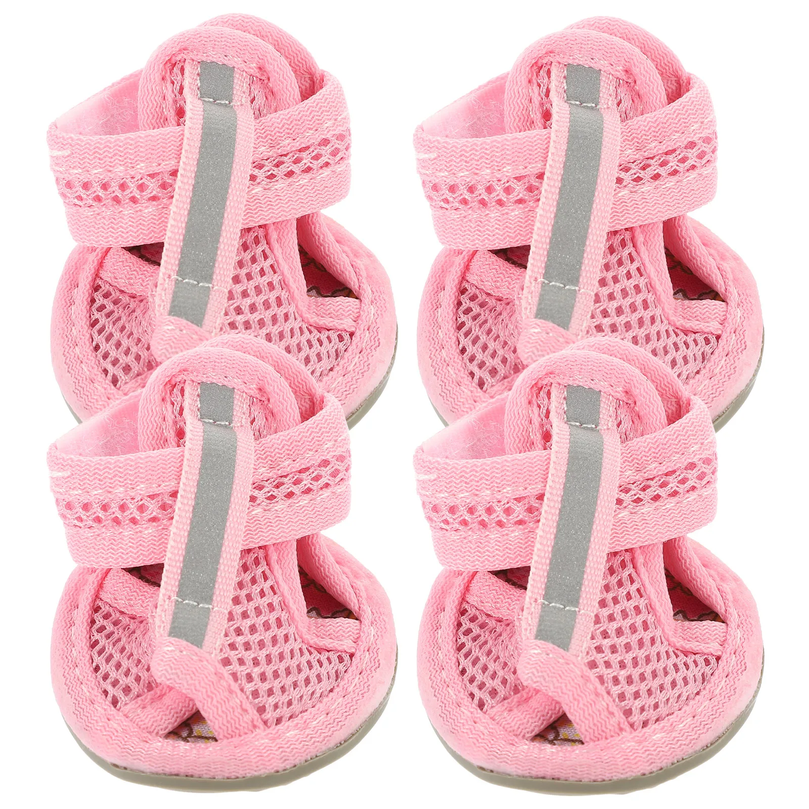 

4 Pcs Pink Dog Shoes Pet Sandals Mini Slipper Boots Breathable While