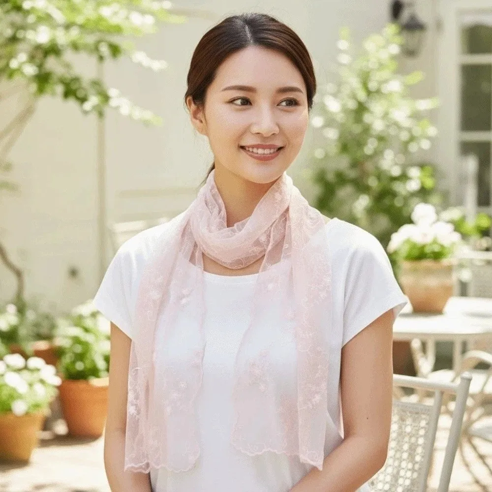 

Модный дышащий весенний шелковый платок из полиэстера, быстросохнущий, тонкий, кружевной, солнцезащитный, легкий, длинный хиджаб для женщин