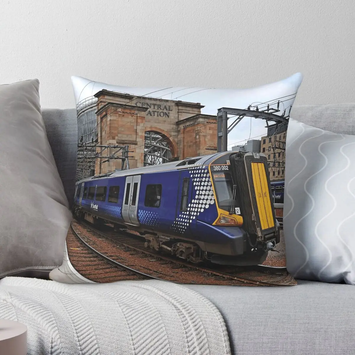 Scotrail Class 380 Glasgow Central Square Pillowcase Polyester Linen Velvet Creative Zip Decor Pillow Case Sofa Cushion Cover
