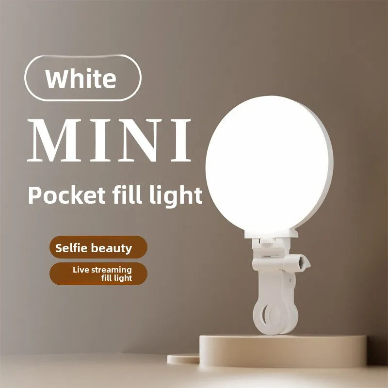Lampu Pengisi Daya Mini LED untuk Kecantikan, Lampu Pengisi untuk Siaran Langsung Ponsel, Video Notebook, dan Pengambilan Gambar Luar Ruangan