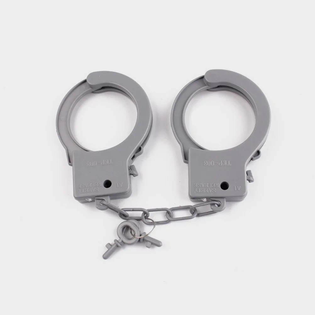 2 Sets Cosplay Halloween Props Outfit Hand Cuffs Plaything Clothing Toy Wrist Policeman Child