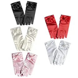 Princess Gloves Stage Gloves Girls Gorgeous Satin Fancy Gloves for Special Occasion Dress Formal Wedding Party