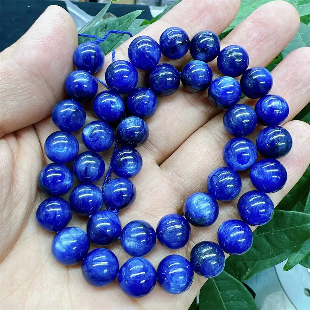 Noble Natural Kyanite Beads 4/6/8/10MM Genuine Round Cyanite Blue Stone Charms Loose Bead Accessories For Diy Stone Jewelry