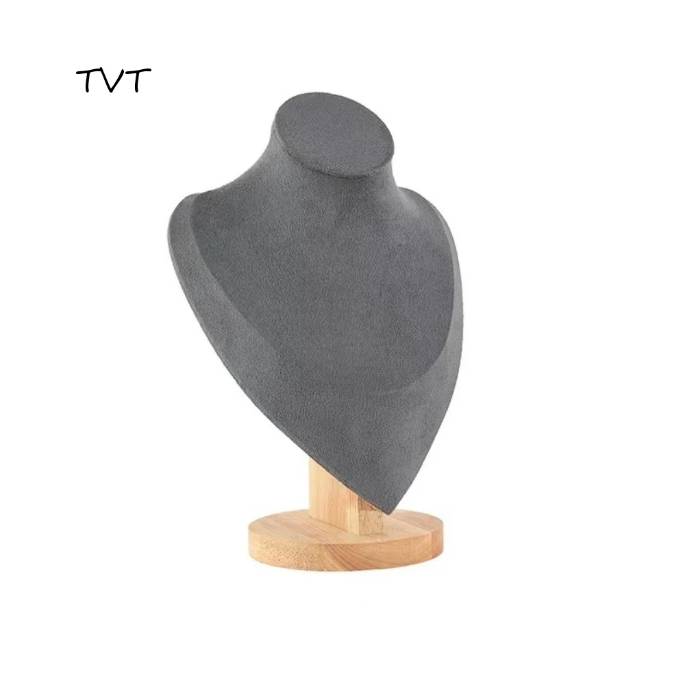 Fashion High-End Necklace Display Stand Elegant Portable Jewelry Bust Display Holder Durable Wooded Mannequin Stand Counter