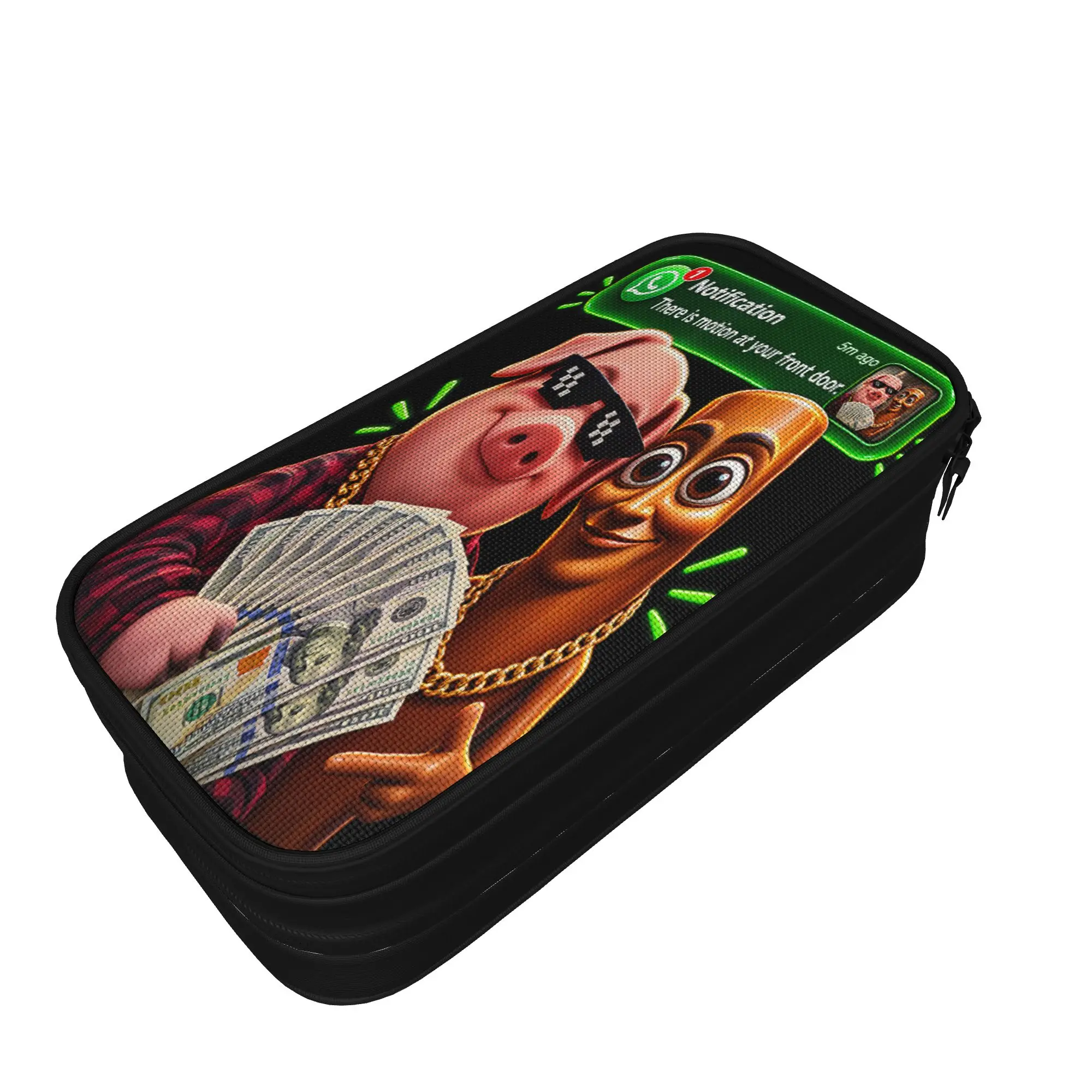 There is Motion at Your Front Door John Pork Tung Tung Sahur Pencil Case Girls Boys Cute Pencil Pouch Design School Pencil Cases