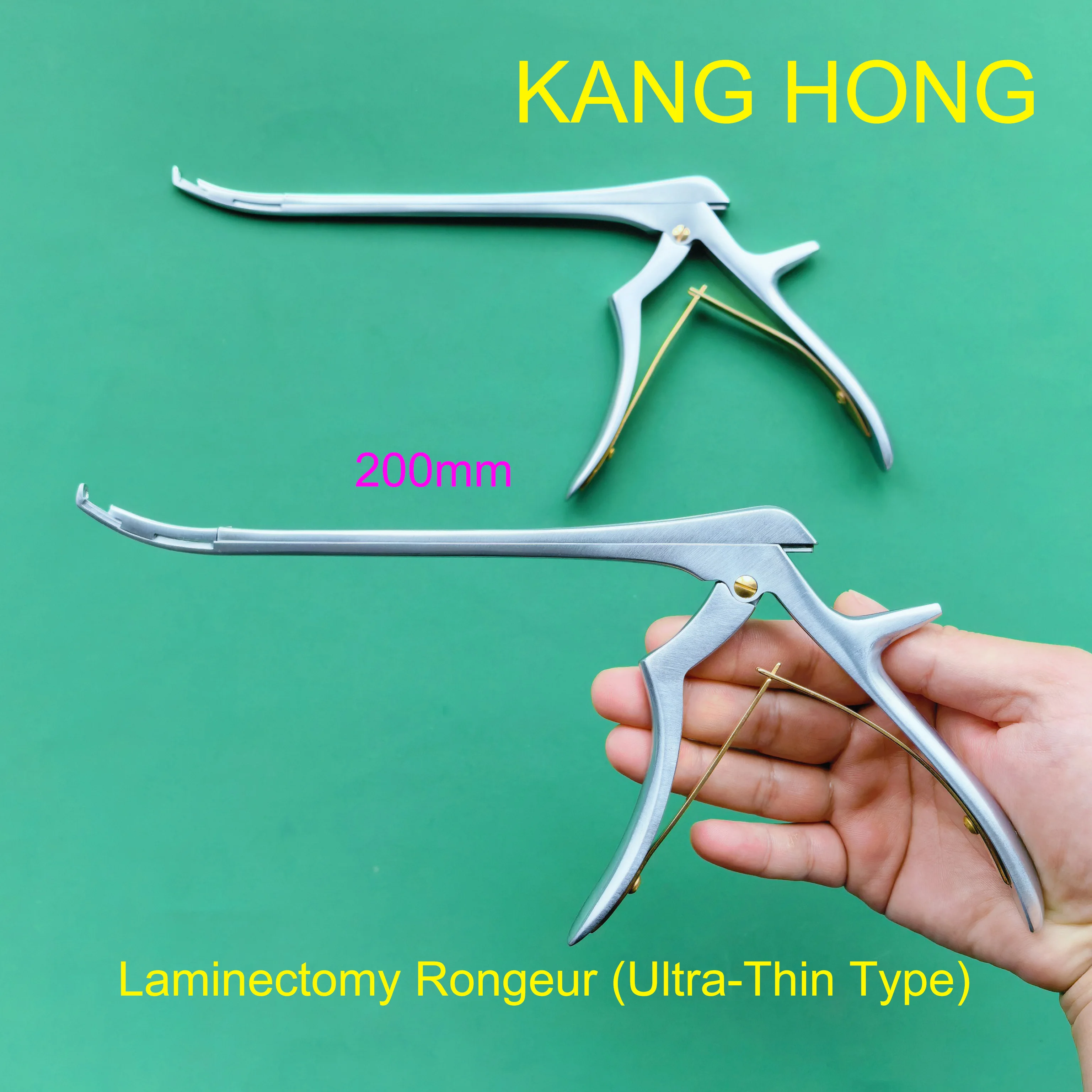 Instrumentos Cirúrgicos Ortopédicos Minimamente Invasivos KANG HONG, Instrumentos Cirúrgicos de Canal Duplo UBE, Pinça Arcuada Lamina Ronge