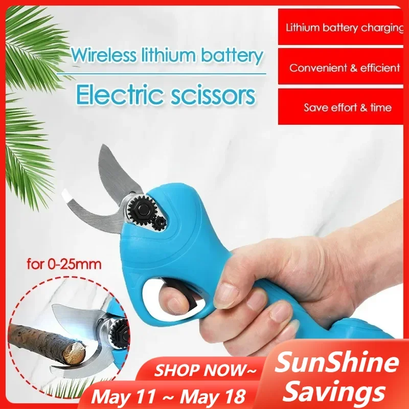 

Бесщеточные электрические ножницы 16,8 В для ветвей 0-25 мм, секатор для ветвей деревьев, садовый секатор, электроинструменты