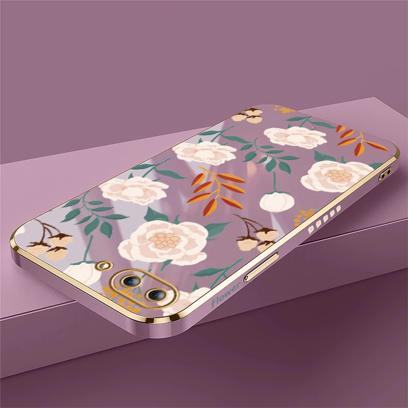 حافظة هاتف مطلية واقية لهاتف انفينيكس هوت 40 برو 40i 20 20S 20i 30i 30 4G 5G غطاء مطبوع عليه أوراق زهور السيليكون الناعمة #6